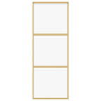 Porta Scorrevole Dorata 76x205 cm Vetro Trasparente ESG Alluminio