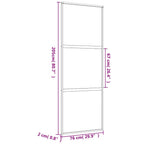 Porta Scorrevole Dorata 76x205 cm Vetro Trasparente ESG Alluminio