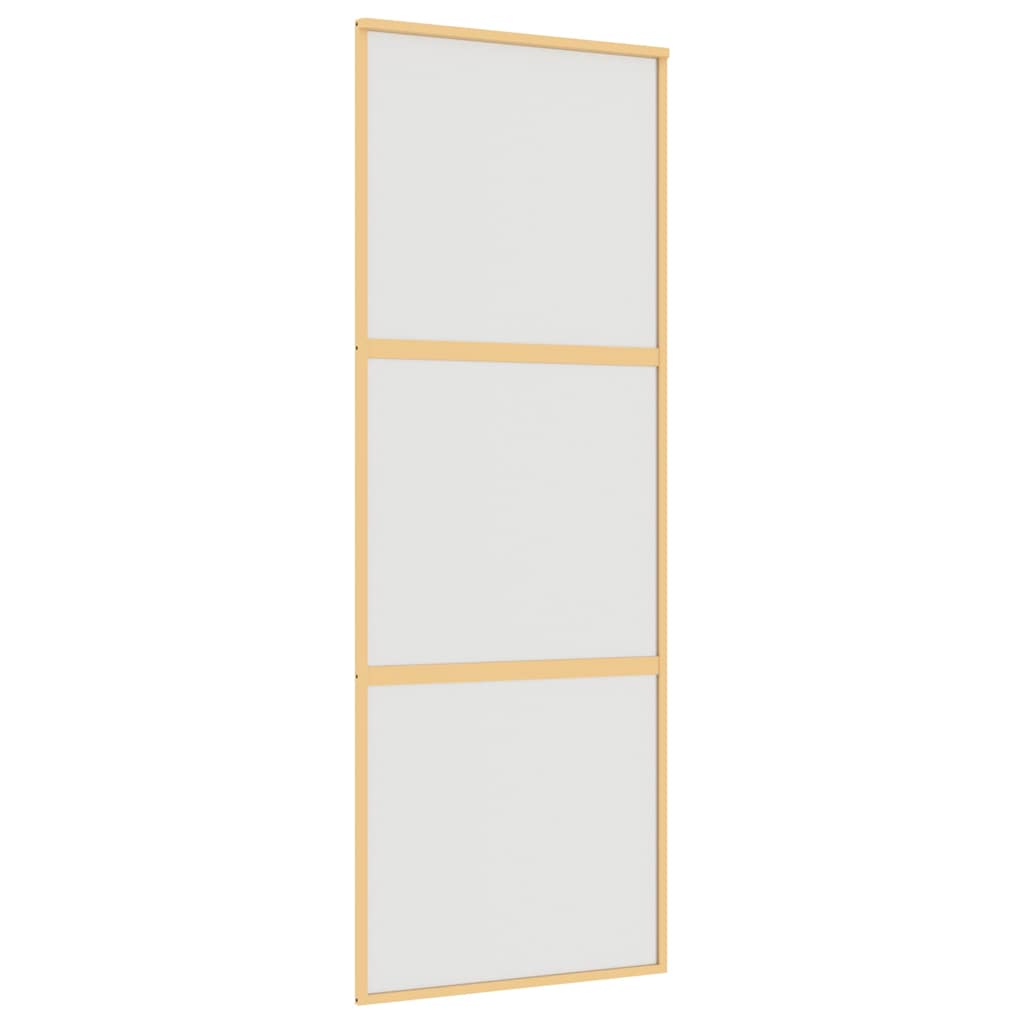 Porta Scorrevole Dorata 76x205 cm Vetro Smerigliato ESG Alluminio