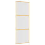 Porta Scorrevole Dorata 76x205 cm Vetro Smerigliato ESG Alluminio