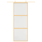 Porta Scorrevole Dorata 76x205 cm Vetro Smerigliato ESG Alluminio