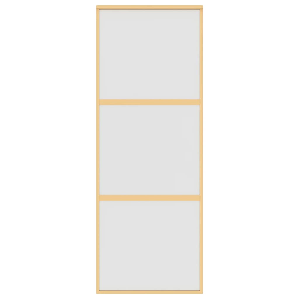 Porta Scorrevole Dorata 76x205 cm Vetro Smerigliato ESG Alluminio