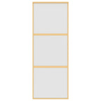 Porta Scorrevole Dorata 76x205 cm Vetro Smerigliato ESG Alluminio