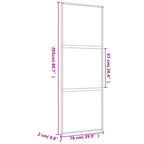 Porta Scorrevole Dorata 76x205 cm Vetro Smerigliato ESG Alluminio