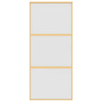 Porta Scorrevole Dorata 90x205 cm Vetro Smerigliato ESG Alluminio
