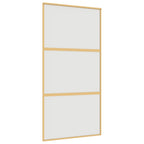 Porta Scorrevole Oro 102,5x205 cm Vetro Smerigliato ESG Alluminio