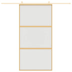 Porta Scorrevole Oro 102,5x205 cm Vetro Smerigliato ESG Alluminio
