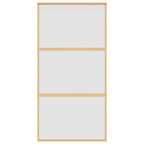 Porta Scorrevole Oro 102,5x205 cm Vetro Smerigliato ESG Alluminio