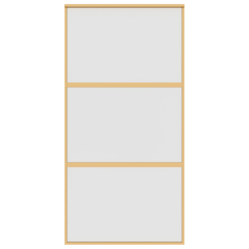Porta Scorrevole Oro 102,5x205 cm Vetro Smerigliato ESG Alluminio