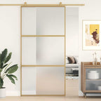 Porta Scorrevole Oro 102,5x205 cm Vetro Smerigliato ESG Alluminio