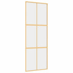 Porta Scorrevole Dorata 76x205 cm Vetro Trasparente ESG Alluminio