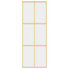 Porta Scorrevole Dorata 76x205 cm Vetro Trasparente ESG Alluminio