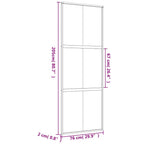 Porta Scorrevole Dorata 76x205 cm Vetro Trasparente ESG Alluminio