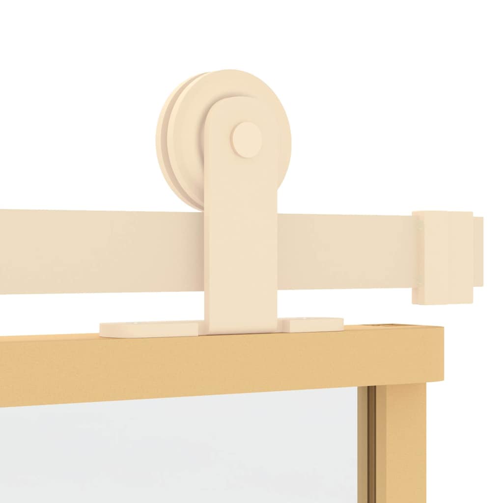 Porta Scorrevole Dorata 90x205 cm Vetro Trasparente ESG Alluminio