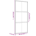 Porta Scorrevole Dorata 90x205 cm Vetro Trasparente ESG Alluminio