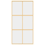 Porta Scorrevole Oro 102,5x205 cm Vetro Trasparente ESG Alluminio