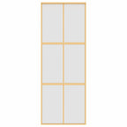 Porta Scorrevole Dorata 76x205 cm Vetro Smerigliato ESG Alluminio