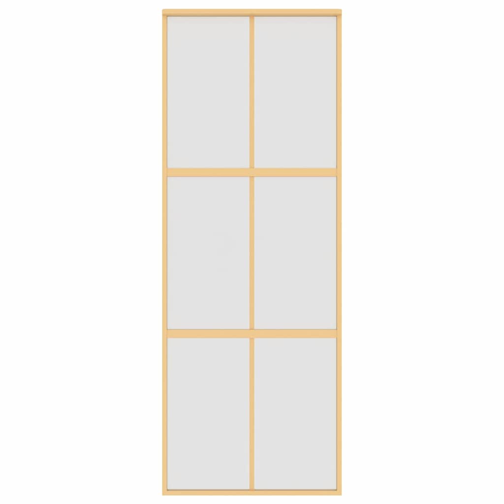Porta Scorrevole Dorata 76x205 cm Vetro Smerigliato ESG Alluminio