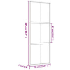 Porta Scorrevole Dorata 76x205 cm Vetro Smerigliato ESG Alluminio