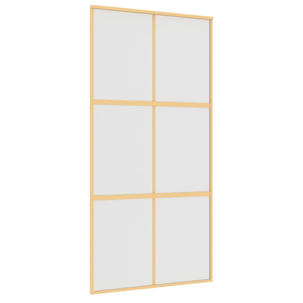 Porta Scorrevole Oro 102,5x205 cm Vetro Smerigliato ESG Alluminio