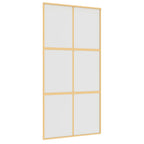 Porta Scorrevole Oro 102,5x205 cm Vetro Smerigliato ESG Alluminio