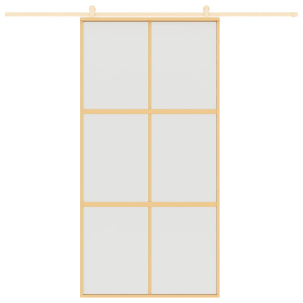 Porta Scorrevole Oro 102,5x205 cm Vetro Smerigliato ESG Alluminio