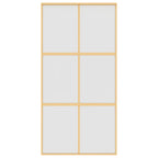 Porta Scorrevole Oro 102,5x205 cm Vetro Smerigliato ESG Alluminio