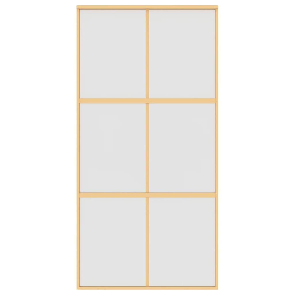 Porta Scorrevole Oro 102,5x205 cm Vetro Smerigliato ESG Alluminio