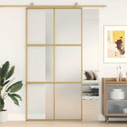 Porta Scorrevole Oro 102,5x205 cm Vetro Smerigliato ESG Alluminio