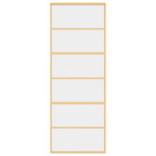 Porta Scorrevole Dorata 76x205 cm Vetro Trasparente ESG Alluminio