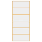 Porta Scorrevole Dorata 90x205 cm Vetro Trasparente ESG Alluminio