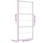 Porta Scorrevole Dorata 90x205 cm Vetro Trasparente ESG Alluminio