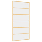 Porta Scorrevole Oro 102,5x205 cm Vetro Trasparente ESG Alluminio