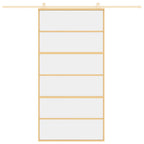 Porta Scorrevole Oro 102,5x205 cm Vetro Trasparente ESG Alluminio