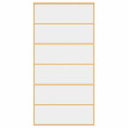 Porta Scorrevole Oro 102,5x205 cm Vetro Trasparente ESG Alluminio