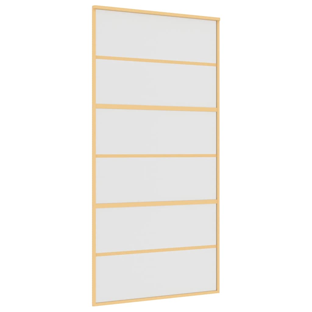 Porta Scorrevole Oro 102,5x205 cm Vetro Smerigliato ESG Alluminio