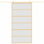 Porta Scorrevole Oro 102,5x205 cm Vetro Smerigliato ESG Alluminio