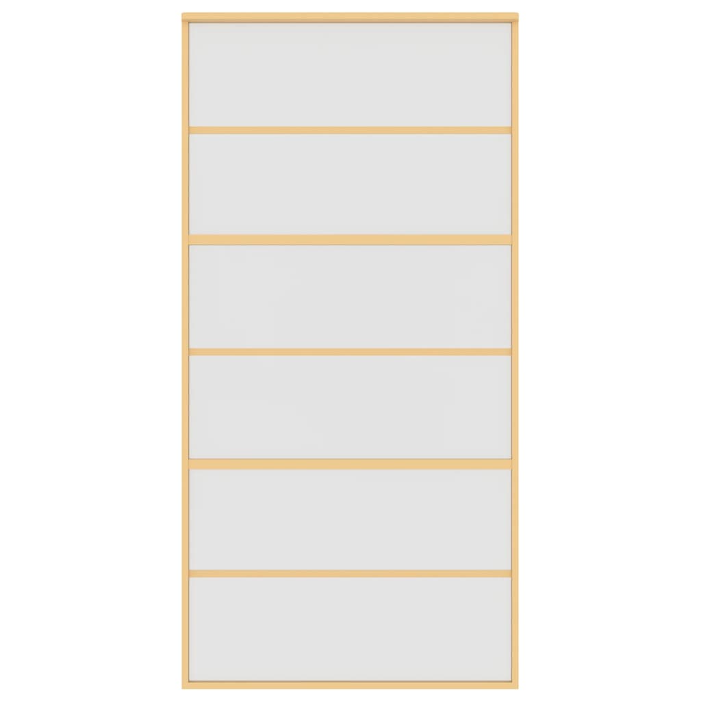 Porta Scorrevole Oro 102,5x205 cm Vetro Smerigliato ESG Alluminio