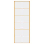 Porta Scorrevole Dorata 76x205 cm Vetro Trasparente ESG Alluminio