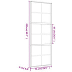 Porta Scorrevole Dorata 76x205 cm Vetro Trasparente ESG Alluminio