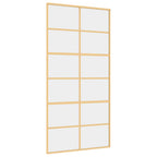Porta Scorrevole Oro 102,5x205 cm Vetro Trasparente ESG Alluminio