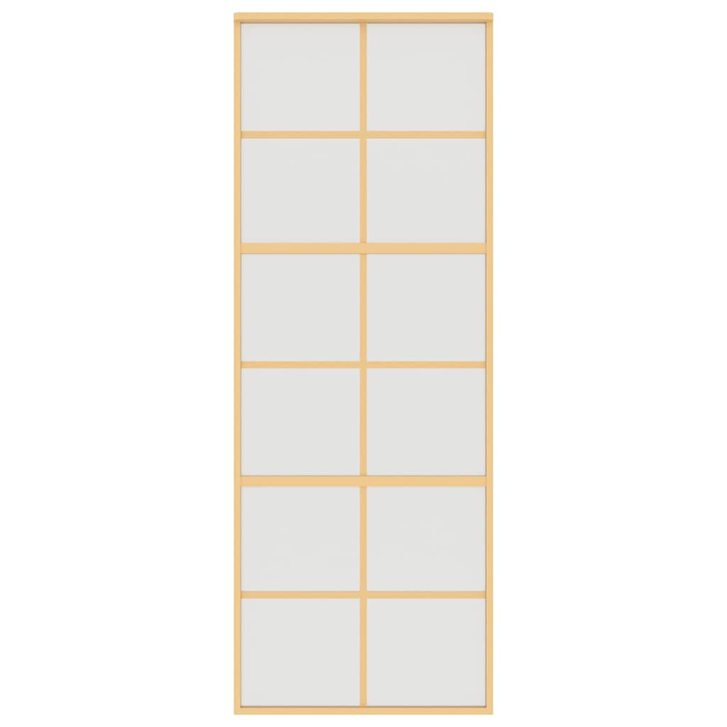 Porta Scorrevole Dorata 76x205 cm Vetro Smerigliato ESG Alluminio