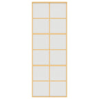 Porta Scorrevole Dorata 76x205 cm Vetro Smerigliato ESG Alluminio