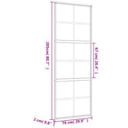 Porta Scorrevole Dorata 76x205 cm Vetro Smerigliato ESG Alluminio