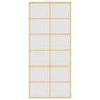 Porta Scorrevole Dorata 90x205 cm Vetro Smerigliato ESG Alluminio