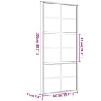 Porta Scorrevole Dorata 90x205 cm Vetro Smerigliato ESG Alluminio