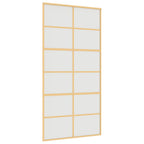 Porta Scorrevole Oro 102,5x205 cm Vetro Smerigliato ESG Alluminio