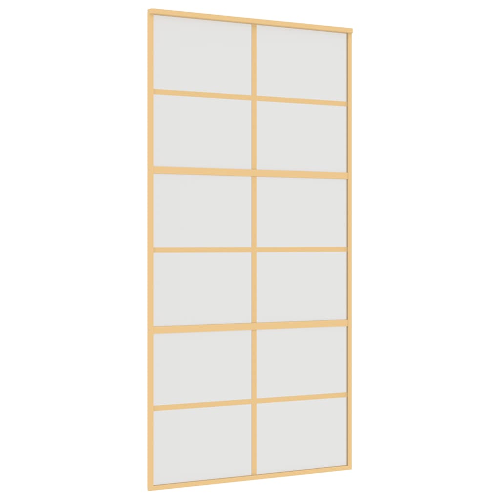Porta Scorrevole Oro 102,5x205 cm Vetro Smerigliato ESG Alluminio