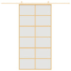 Porta Scorrevole Oro 102,5x205 cm Vetro Smerigliato ESG Alluminio