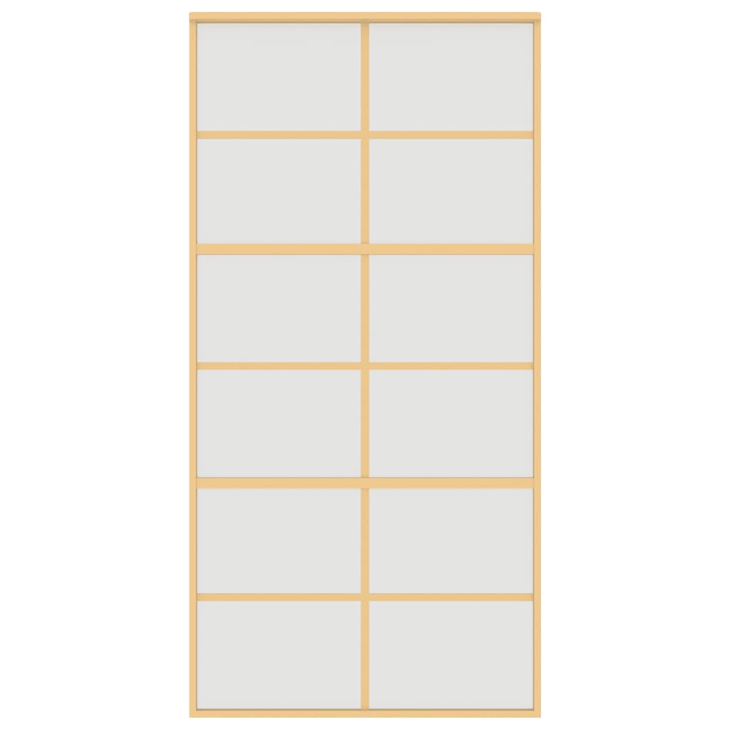 Porta Scorrevole Oro 102,5x205 cm Vetro Smerigliato ESG Alluminio